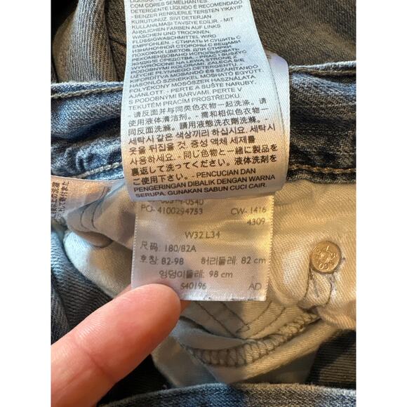 Levis 514 Jeans Mens 32x34 Blue Reg Fit Straight Leg Distressed 100% Cotton FLAW - Picture 5 of 12